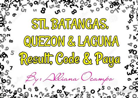 ⚜STL LAGUNA⚜BATANGAS⚜QUEZON⚜RIZAL⚜By: (J .